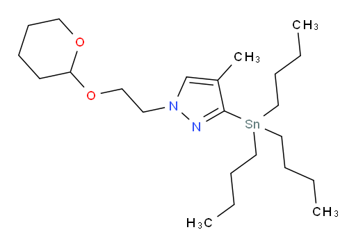 4-methyl-1-(2-((tetrahydro-2H-pyran-2-yl)oxy)ethyl)-3-(tributylstannyl)-1H-pyrazole