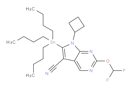 7-cyclobutyl-2-(difluoromethoxy)-6-(tributylstannyl)-7H-pyrrolo[2,3-d]pyrimidine-5-carbonitrile