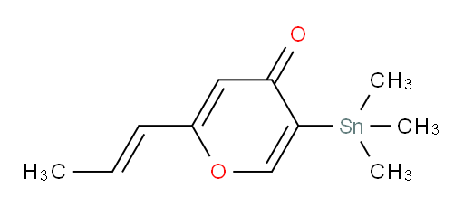 (E)-2-(prop-1-en-1-yl)-5-(trimethylstannyl)-4H-pyran-4-one