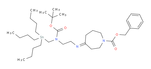 (E)-benzyl 4-((2-((tert-butoxycarbonyl)((tributylstannyl)methyl)amino)ethyl)imino)azepane-1-carboxylate