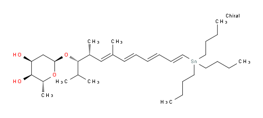 (2R,3S,4S,6S)-2-methyl-6-(((3S,4R,5E,7E,9E,11E)-2,4,6-trimethyl-12-(tributylstannyl)dodeca-5,7,9,11-tetraen-3-yl)oxy)tetrahydro-2H-pyran-3,4-diol