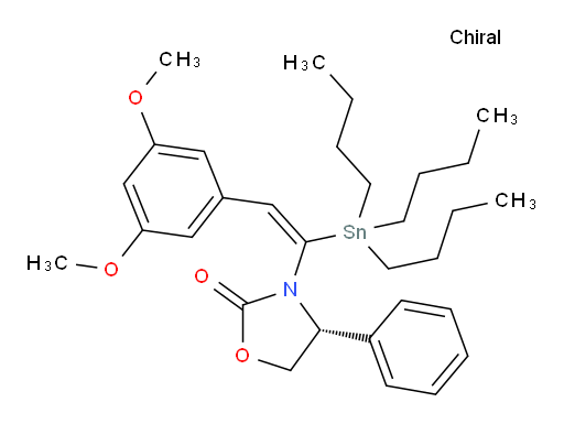 (R,E)-3-(2-(3,5-dimethoxyphenyl)-1-(tributylstannyl)vinyl)-4-phenyloxazolidin-2-one