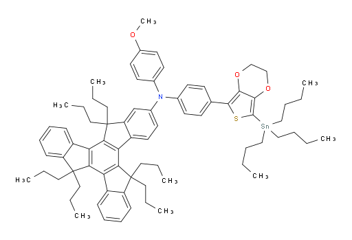 N-(4-methoxyphenyl)-5,5,10,10,15,15-hexapropyl-N-(4-(7-(tributylstannyl)-2,3-dihydrothieno[3,4-b][1,4]dioxin-5-yl)phenyl)-10,15-dihydro-5H-diindeno[1,2-a:1',2'-c]fluoren-2-amine