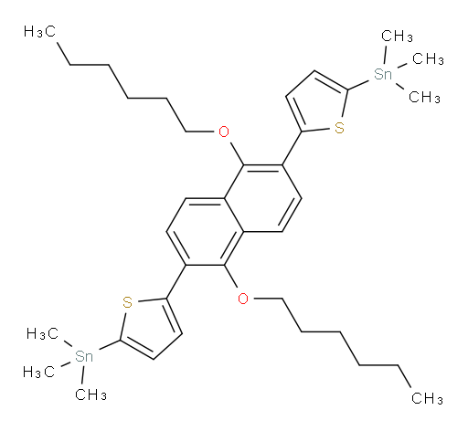 (5,5'-(1,5-bis(hexyloxy)naphthalene-2,6-diyl)bis(thiophene-5,2-diyl))bis(trimethylstannane)