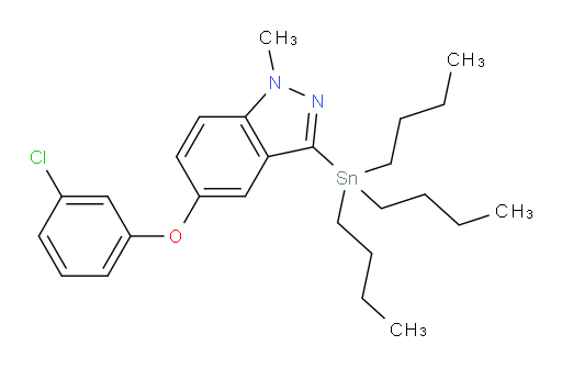5-(3-chlorophenoxy)-1-methyl-3-(tributylstannyl)-1H-indazole