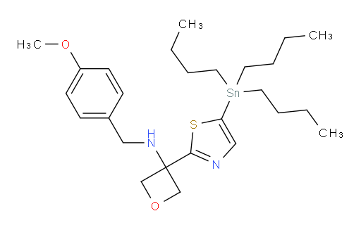 N-(4-methoxybenzyl)-3-(5-(tributylstannyl)thiazol-2-yl)oxetan-3-amine