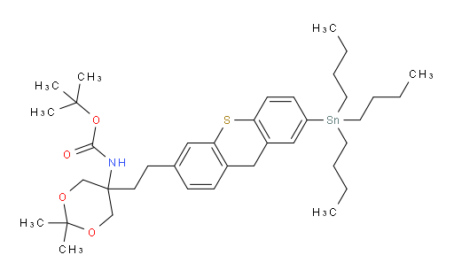 tert-butyl (2,2-dimethyl-5-(2-(7-(tributylstannyl)-9H-thioxanthen-3-yl)ethyl)-1,3-dioxan-5-yl)carbamate