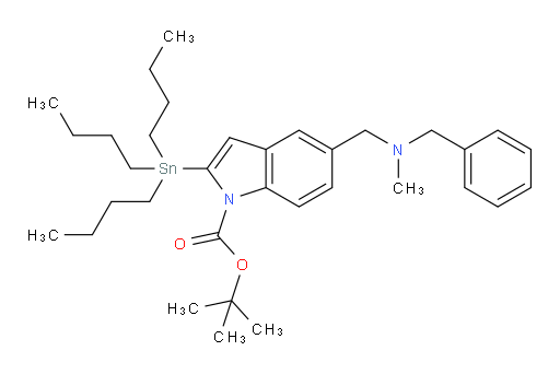 tert-butyl 5-((benzyl(methyl)amino)methyl)-2-(tributylstannyl)-1H-indole-1-carboxylate