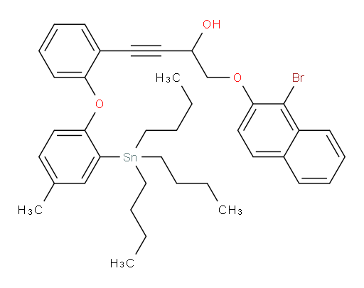 1-((1-bromonaphthalen-2-yl)oxy)-4-(2-(4-methyl-2-(tributylstannyl)phenoxy)phenyl)but-3-yn-2-ol
