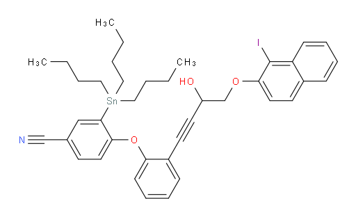 4-(2-(3-hydroxy-4-((1-iodonaphthalen-2-yl)oxy)but-1-yn-1-yl)phenoxy)-3-(tributylstannyl)benzonitrile