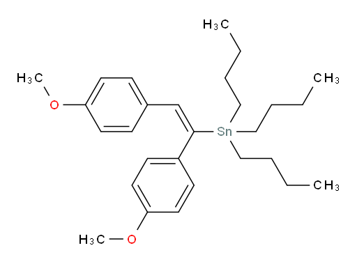 (E)-(1,2-双(4-甲氧基苯基)乙烯基)三丁基锡烷