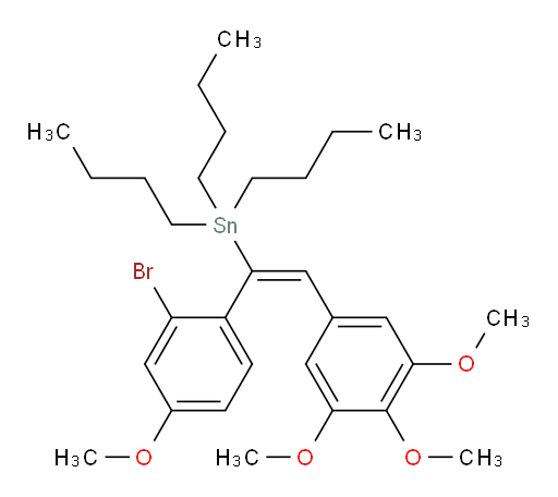 (E)-(1-(2-溴-4-甲氧基苯基)-2-(3,4,5-三甲氧基苯基)乙烯基)三丁基锡烷