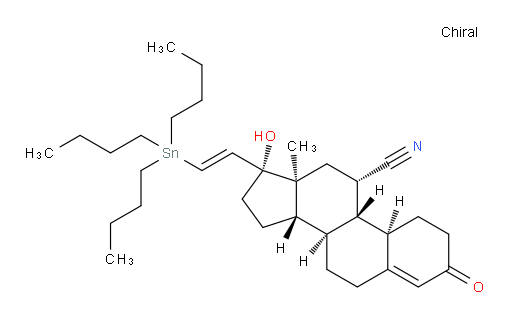 (8R,9S,10R,11S,13S,14S,17R)-17-hydroxy-13-methyl-3-oxo-17-((E)-2-(tributylstannyl)vinyl)-2,3,6,7,8,9,10,11,12,13,14,15,16,17-tetradecahydro-1H-cyclopenta[a]phenanthrene-11-carbonitrile