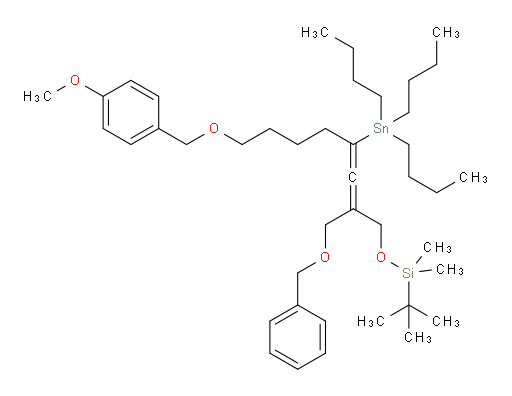 ((2-((benzyloxy)methyl)-8-((4-methoxybenzyl)oxy)-4-(tributylstannyl)octa-2,3-dien-1-yl)oxy)(tert-butyl)dimethylsilane