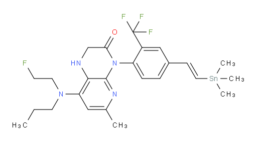 (E)-8-((2-fluoroethyl)(propyl)amino)-6-methyl-4-(2-(trifluoromethyl)-4-(2-(trimethylstannyl)vinyl)phenyl)-1,2-dihydropyrido[2,3-b]pyrazin-3(4H)-one