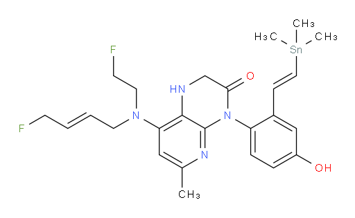 8-(((E)-4-fluorobut-2-en-1-yl)(2-fluoroethyl)amino)-4-(4-hydroxy-2-((E)-2-(trimethylstannyl)vinyl)phenyl)-6-methyl-1,2-dihydropyrido[2,3-b]pyrazin-3(4H)-one