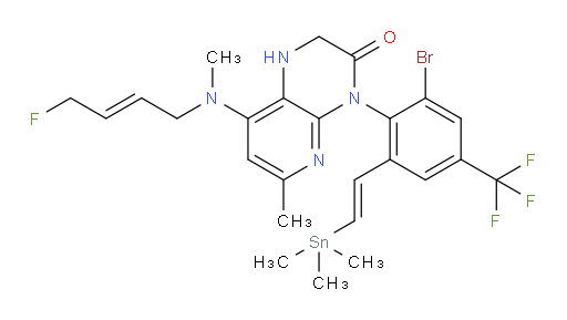 4-(2-bromo-4-(trifluoromethyl)-6-((E)-2-(trimethylstannyl)vinyl)phenyl)-8-(((E)-4-fluorobut-2-en-1-yl)(methyl)amino)-6-methyl-1,2-dihydropyrido[2,3-b]pyrazin-3(4H)-one