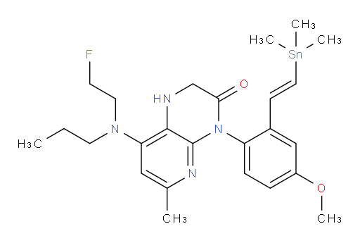 (E)-8-((2-fluoroethyl)(propyl)amino)-4-(4-methoxy-2-(2-(trimethylstannyl)vinyl)phenyl)-6-methyl-1,2-dihydropyrido[2,3-b]pyrazin-3(4H)-one