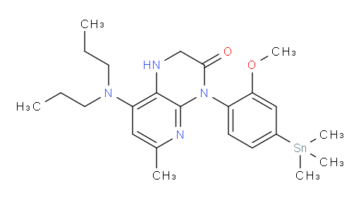 8-(dipropylamino)-4-(2-methoxy-4-(trimethylstannyl)phenyl)-6-methyl-1,2-dihydropyrido[2,3-b]pyrazin-3(4H)-one