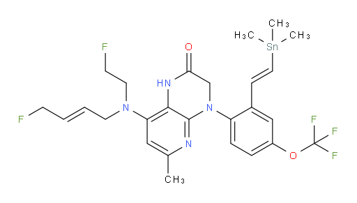 8-(((E)-4-fluorobut-2-en-1-yl)(2-fluoroethyl)amino)-6-methyl-4-(4-(trifluoromethoxy)-2-((E)-2-(trimethylstannyl)vinyl)phenyl)-3,4-dihydropyrido[2,3-b]pyrazin-2(1H)-one
