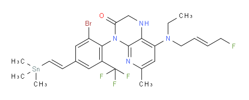 4-(2-溴-6-(三氟甲基)-4-((E)-2-(三甲基锡基)乙烯基)苯基)-8-(乙基((E)-4-氟丁-2-烯-1-基)氨基)-6-甲基-1,2-二氢吡啶并[2,3-b]吡嗪-3(4H)-酮