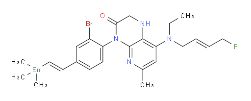 4-(2-溴-4-((E)-2-(三甲基锡基)乙烯基)苯基)-8-(乙基((E)-4-氟丁-2-烯-1-基)氨基)-6-甲基-1,2-二氢吡啶并[2,3-b]吡嗪-3(4H)-酮