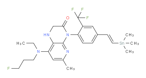 (E)-8-(ethyl(3-fluoropropyl)amino)-6-methyl-4-(2-(trifluoromethyl)-4-(2-(trimethylstannyl)vinyl)phenyl)-1,2-dihydropyrido[2,3-b]pyrazin-3(4H)-one