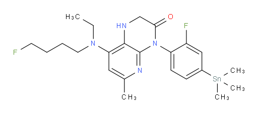 8-(ethyl(4-fluorobutyl)amino)-4-(2-fluoro-4-(trimethylstannyl)phenyl)-6-methyl-1,2-dihydropyrido[2,3-b]pyrazin-3(4H)-one