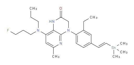 (E)-4-(2-ethyl-4-(2-(trimethylstannyl)vinyl)phenyl)-8-((3-fluoropropyl)(propyl)amino)-6-methyl-3,4-dihydropyrido[2,3-b]pyrazin-2(1H)-one