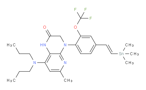 (E)-8-(dipropylamino)-6-methyl-4-(2-(trifluoromethoxy)-4-(2-(trimethylstannyl)vinyl)phenyl)-3,4-dihydropyrido[2,3-b]pyrazin-2(1H)-one