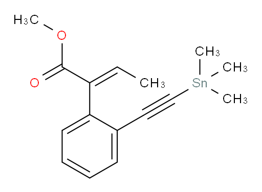 (E)-甲基 2-(2-((三甲基锡基)乙炔基)苯基)丁-2-烯酸酯