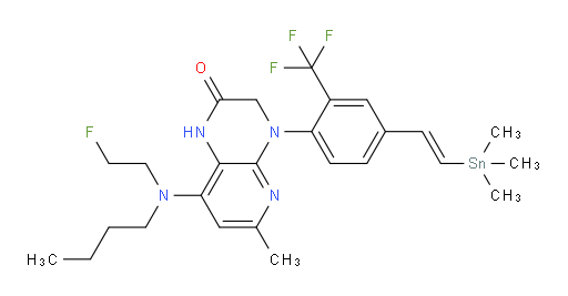 (E)-8-(butyl(2-fluoroethyl)amino)-6-methyl-4-(2-(trifluoromethyl)-4-(2-(trimethylstannyl)vinyl)phenyl)-3,4-dihydropyrido[2,3-b]pyrazin-2(1H)-one