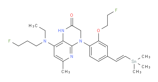 (E)-8-(ethyl(3-fluoropropyl)amino)-4-(2-(2-fluoroethoxy)-4-(2-(trimethylstannyl)vinyl)phenyl)-6-methyl-3,4-dihydropyrido[2,3-b]pyrazin-2(1H)-one