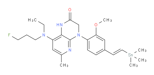 (E)-8-(ethyl(3-fluoropropyl)amino)-4-(2-methoxy-4-(2-(trimethylstannyl)vinyl)phenyl)-6-methyl-3,4-dihydropyrido[2,3-b]pyrazin-2(1H)-one