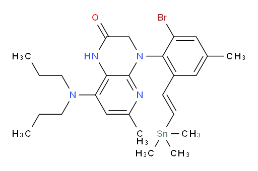 (E)-4-(2-bromo-4-methyl-6-(2-(trimethylstannyl)vinyl)phenyl)-8-(dipropylamino)-6-methyl-3,4-dihydropyrido[2,3-b]pyrazin-2(1H)-one