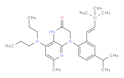 (E)-8-(dipropylamino)-4-(4-isopropyl-2-(2-(trimethylstannyl)vinyl)phenyl)-6-methyl-3,4-dihydropyrido[2,3-b]pyrazin-2(1H)-one