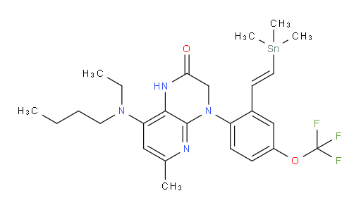 (E)-8-(butyl(ethyl)amino)-6-methyl-4-(4-(trifluoromethoxy)-2-(2-(trimethylstannyl)vinyl)phenyl)-3,4-dihydropyrido[2,3-b]pyrazin-2(1H)-one