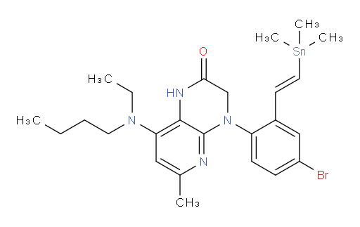 (E)-4-(4-bromo-2-(2-(trimethylstannyl)vinyl)phenyl)-8-(butyl(ethyl)amino)-6-methyl-3,4-dihydropyrido[2,3-b]pyrazin-2(1H)-one