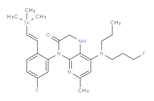 (E)-4-(5-氟-2-(2-(三甲基锡基)乙烯基)苯基)-8-((3-氟丙基)(丙基)氨基)-6-甲基-1,2-二氢吡啶并[2,3-b]吡嗪-3(4H)-酮