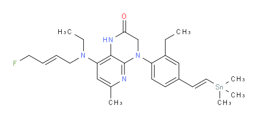 8-(ethyl((E)-4-fluorobut-2-en-1-yl)amino)-4-(2-ethyl-4-((E)-2-(trimethylstannyl)vinyl)phenyl)-6-methyl-3,4-dihydropyrido[2,3-b]pyrazin-2(1H)-one