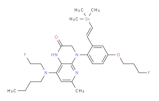 (E)-8-(butyl(2-fluoroethyl)amino)-4-(4-(3-fluoropropoxy)-2-(2-(trimethylstannyl)vinyl)phenyl)-6-methyl-3,4-dihydropyrido[2,3-b]pyrazin-2(1H)-one