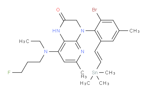 (E)-4-(2-bromo-4-methyl-6-(2-(trimethylstannyl)vinyl)phenyl)-8-(ethyl(3-fluoropropyl)amino)-6-methyl-3,4-dihydropyrido[2,3-b]pyrazin-2(1H)-one