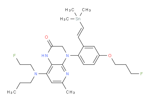 (E)-8-((2-fluoroethyl)(propyl)amino)-4-(4-(3-fluoropropoxy)-2-(2-(trimethylstannyl)vinyl)phenyl)-6-methyl-3,4-dihydropyrido[2,3-b]pyrazin-2(1H)-one