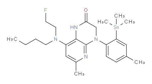 8-(butyl(2-fluoroethyl)amino)-6-methyl-4-(4-methyl-2-(trimethylstannyl)phenyl)-3,4-dihydropyrido[2,3-b]pyrazin-2(1H)-one
