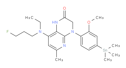 8-(ethyl(3-fluoropropyl)amino)-4-(2-methoxy-4-(trimethylstannyl)phenyl)-6-methyl-3,4-dihydropyrido[2,3-b]pyrazin-2(1H)-one