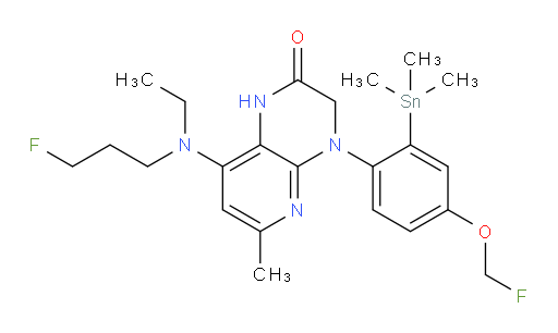 8-(ethyl(3-fluoropropyl)amino)-4-(4-(fluoromethoxy)-2-(trimethylstannyl)phenyl)-6-methyl-3,4-dihydropyrido[2,3-b]pyrazin-2(1H)-one