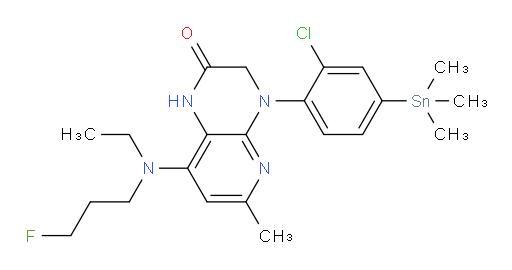 4-(2-chloro-4-(trimethylstannyl)phenyl)-8-(ethyl(3-fluoropropyl)amino)-6-methyl-3,4-dihydropyrido[2,3-b]pyrazin-2(1H)-one