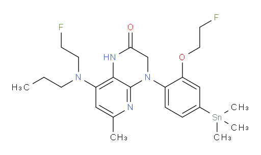 4-(2-(2-fluoroethoxy)-4-(trimethylstannyl)phenyl)-8-((2-fluoroethyl)(propyl)amino)-6-methyl-3,4-dihydropyrido[2,3-b]pyrazin-2(1H)-one