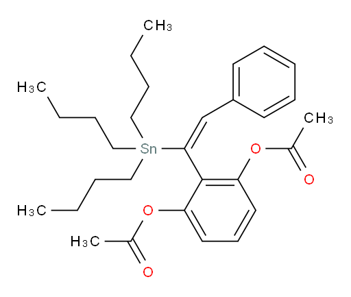 (E)-2-(2-苯基-1-(三丁基锡基)乙烯基)-1,3-苯二酚乙酸酯