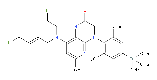 (E)-4-(2,6-dimethyl-4-(trimethylstannyl)phenyl)-8-((4-fluorobut-2-en-1-yl)(2-fluoroethyl)amino)-6-methyl-3,4-dihydropyrido[2,3-b]pyrazin-2(1H)-one